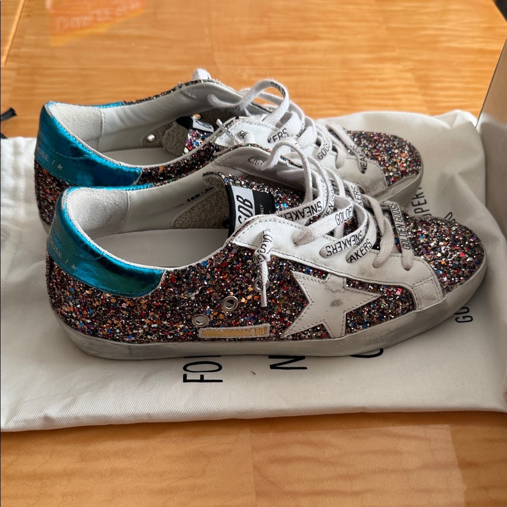 Golden Goose Multicolor Glitter Sneakers